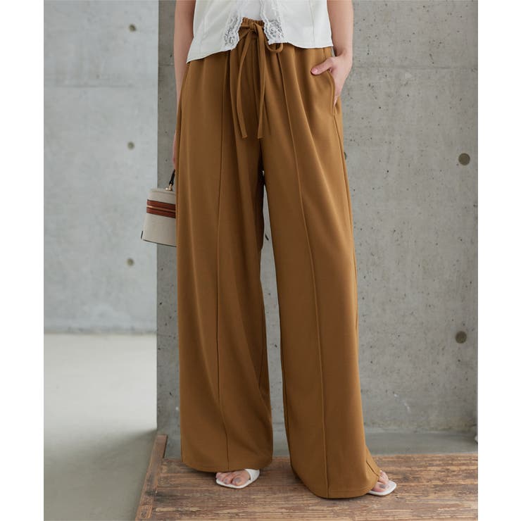 キャメル | センターシームストレッチワイドパンツ［M4403］ ワイドパンツ センターシーム | KOBE LETTUCE
