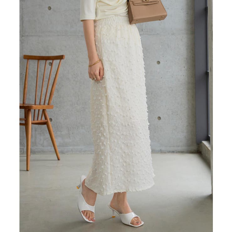 アイボリー | ポコポコ素材ナロースカート［M4415］ ナロースカート ポコポコ素材 | KOBE LETTUCE