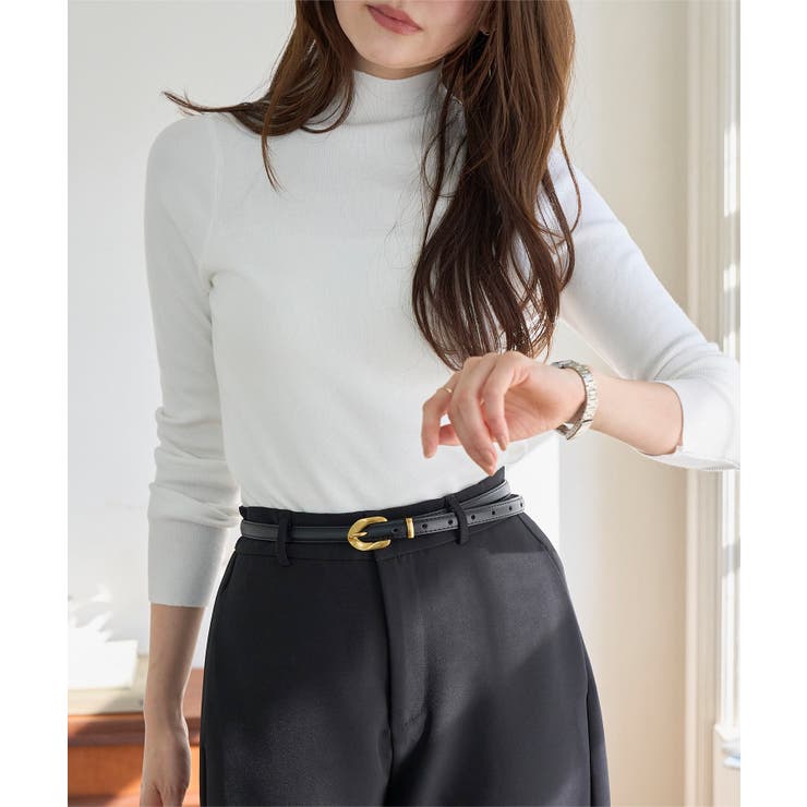 オフホワイト | ハイネックハイゲージニット［N1329］ ニット ハイネック | KOBE LETTUCE