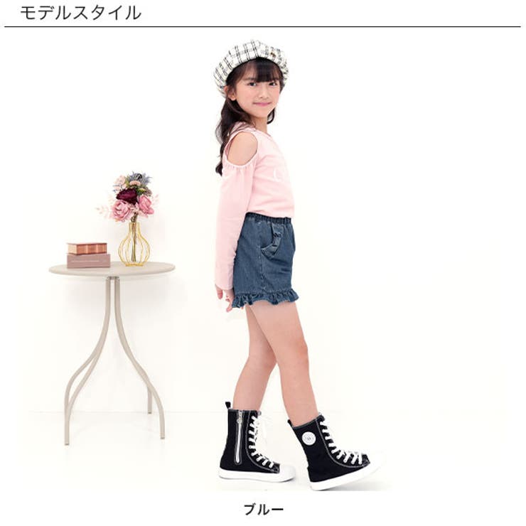 デニムフリルショートパンツ ウエストゴム リボン | 子供服Bee | 詳細画像4 