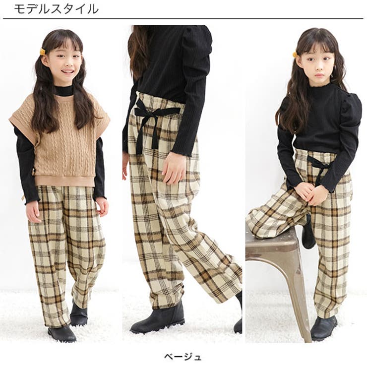 チェック柄パンツ 子供服 キッズ 女の子 秋 冬 韓国子供服 cle