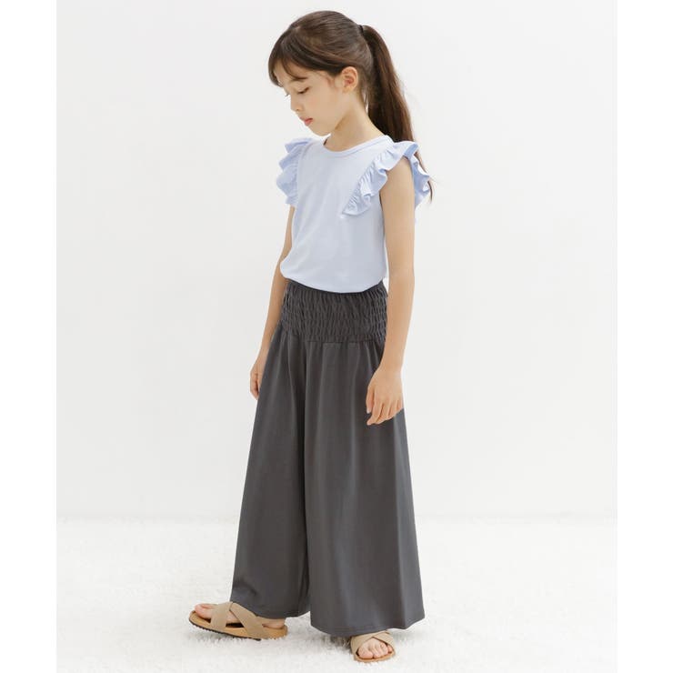チャコール×無地 | ワイドパンツ 子供服 キッズ 女の子 男の子 春 夏 秋 cle 韓国子供服 | 子供服Bee