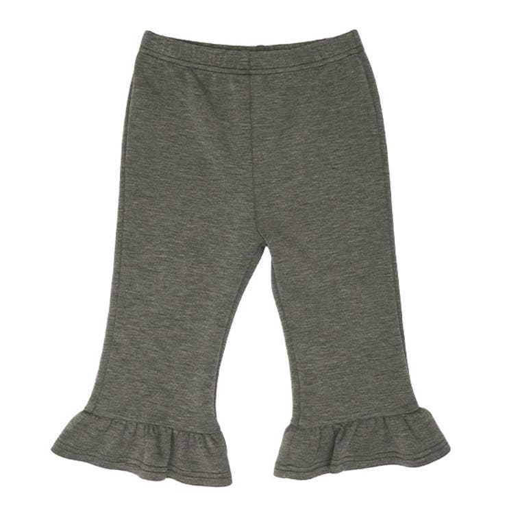 裾フリル×N杢チャコール | ハーフパンツ 伸縮性 ストレッチ | 子供服Bee