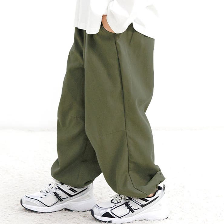 ダークカーキ | カーゴパンツ パラシュートパンツ ポケット | 子供服Bee