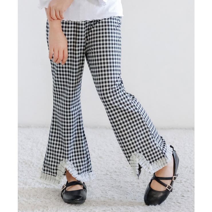 ブラックギンガムチェック | フレアパンツ 子供服 キッズ 女の子 春 秋 韓国子供服 | 子供服Bee