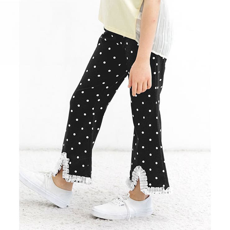 黒地×白ドット | フレアパンツ 子供服 キッズ 女の子 春 秋 韓国子供服 | 子供服Bee