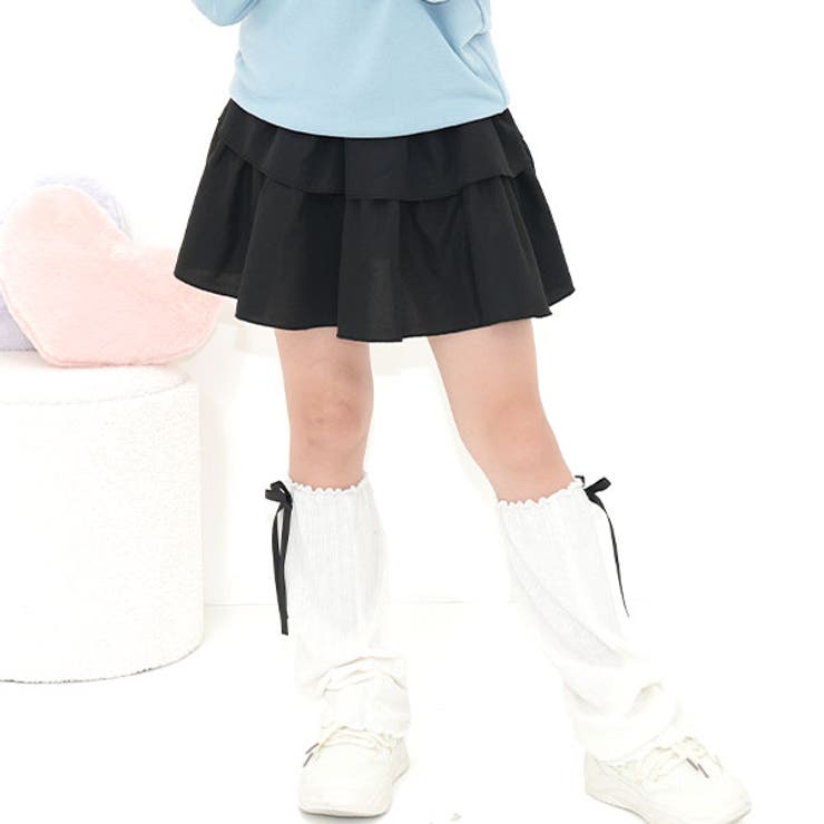 ブラック×2段フリル | フリルスカート ティアード 2段フリル | 子供服Bee