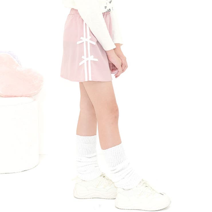 ピンク×ラインリボン | フリルスカート ティアード 2段フリル | 子供服Bee