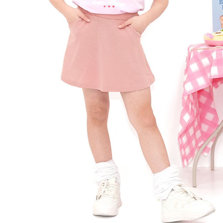 ピンク | インナーパンツ付きスカート ポケット 伸縮性 | 子供服Bee