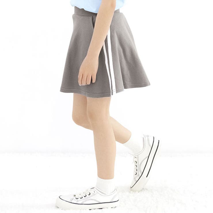 グレー | インナーパンツ付きスカート ポケット ライン | 子供服Bee