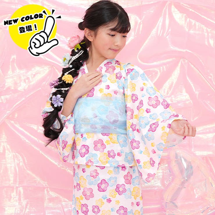 浴衣3点セット 綿100％ 簡単[品番：BEEK0001324]｜子供服Bee