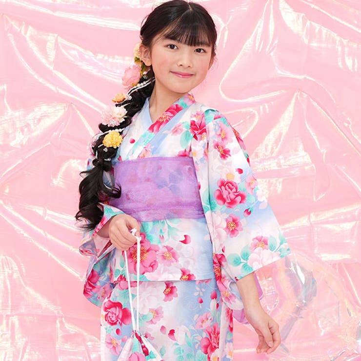 海外限定スパイク販売 浴衣3点セット 綿100％ 簡単[品番：BEEK0001324]｜子供服Bee ベビー