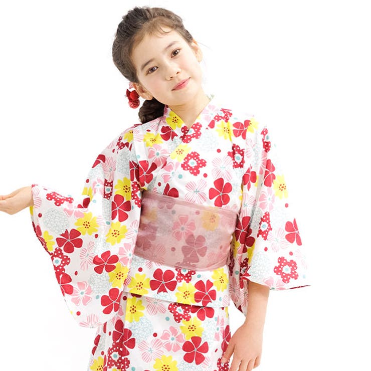 浴衣3点セット 綿100％ 簡単[品番：BEEK0001324]｜子供服Bee