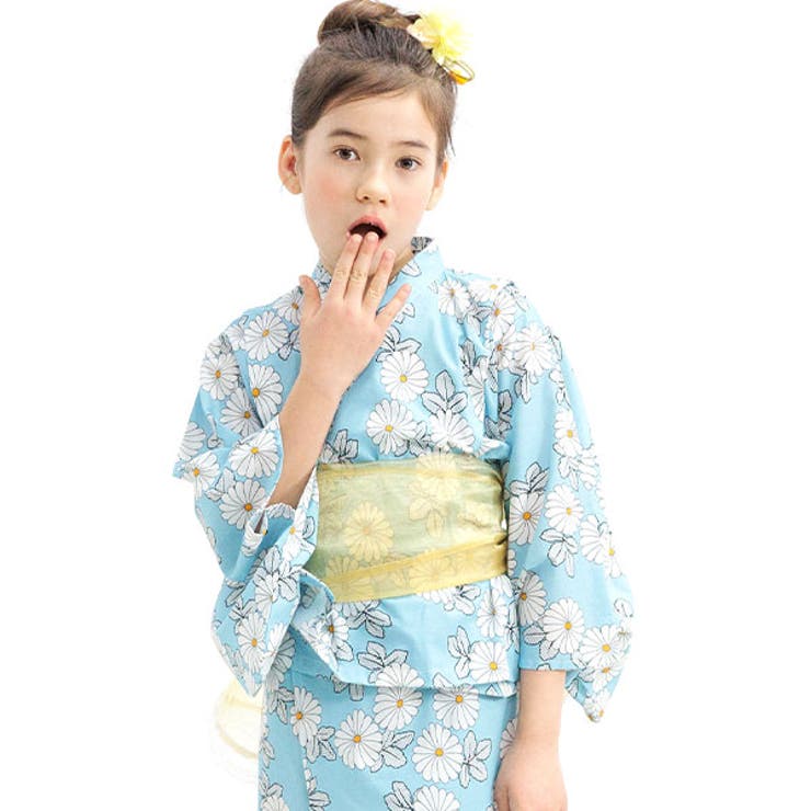 浴衣3点セット 綿100％ 簡単[品番：BEEK0001324]｜子供服Bee