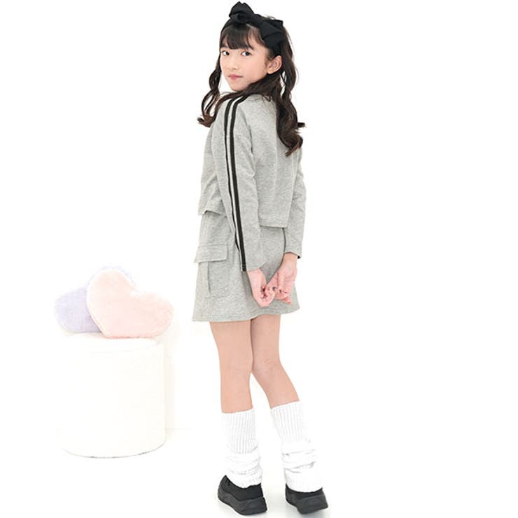 杢グレー地 | セットアップ トップス スカート | 子供服Bee