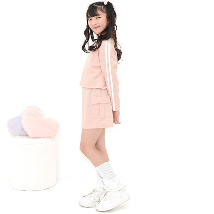 くすみピンク地 | セットアップ トップス スカート | 子供服Bee