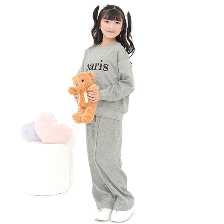 paris×杢グレー地 | セットアップ トップス パンツ | 子供服Bee