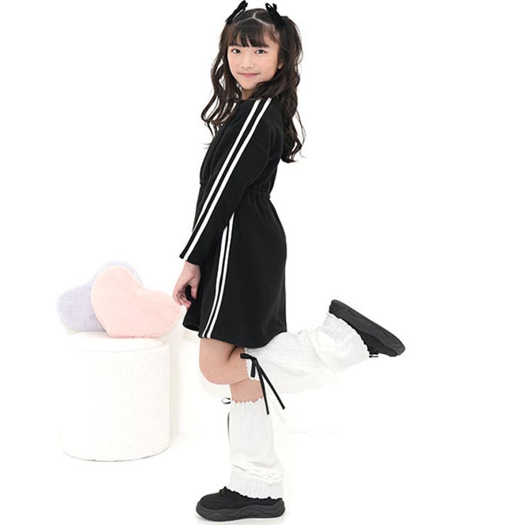 ブラック | ワンピース ウエストギャザー フリース | 子供服Bee