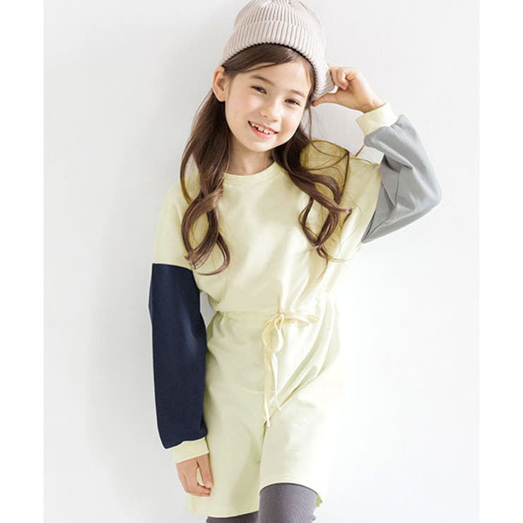 長袖ワンピース 子供服 キッズ ガールズ 春 秋 冬 トリコロールカラー 品番 Beek 子供服bee コドモフク ビー のキッズファッション通販 Shoplist ショップリスト