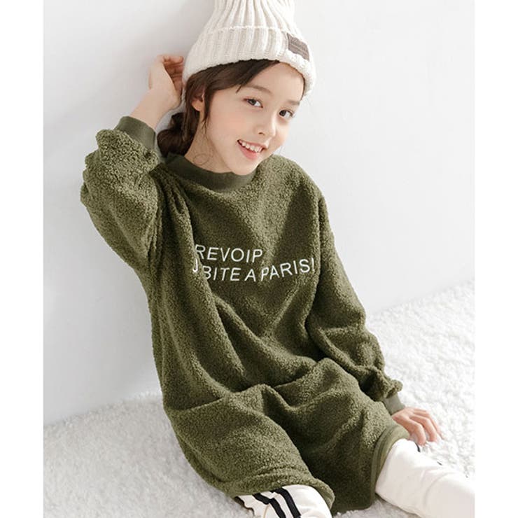 ボア長袖ワンピース 子供服 キッズ ガールズ 女の子 秋 冬 モコモコ[品番：BEEK0002556]｜子供服Bee（コドモフク ビー）のキッズ ファッション通販｜SHOPLIST（ショップリスト）