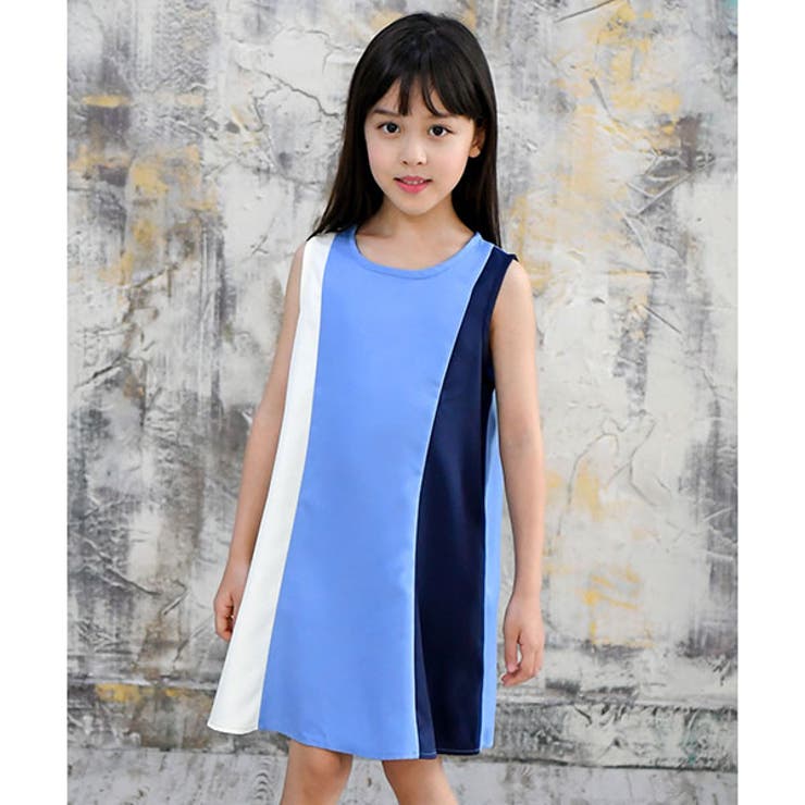 トリコロールカラー袖なしワンピース 子供服 キッズ 品番 Beek 子供服bee コドモフク ビー のキッズファッション通販 Shoplist ショップリスト