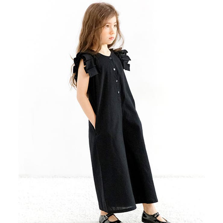 ブラック | オールインワン ポケット 綿100％ | 子供服Bee