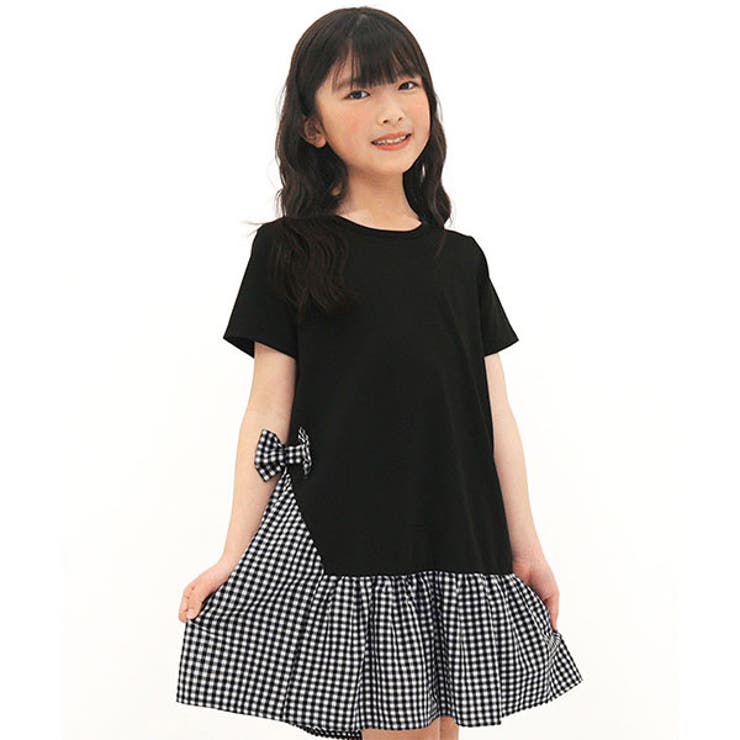 38、 ギンガムワンピ130㎝♡ラベンダー♡おすわりワンピ♡ 撚る 