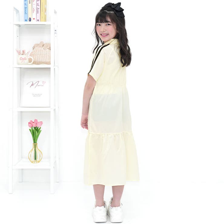 アイボリー | ティアードワンピース 襟 衿 | 子供服Bee