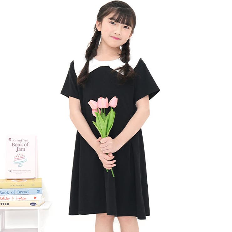 リボン襟×ブラック | 襟付きワンピース リボン フォーマル | 子供服Bee