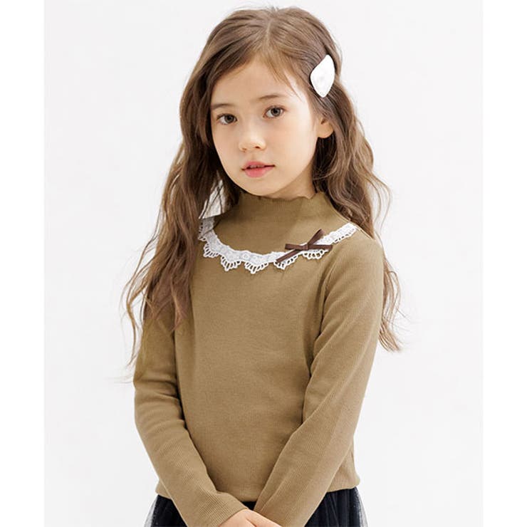 レース襟長袖トップス 子供服 キッズ 女の子 春 秋 冬 韓国子供服[品番