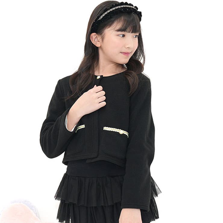 ブラック地 | ノーカラージャケット ポケット フォーマル | 子供服Bee
