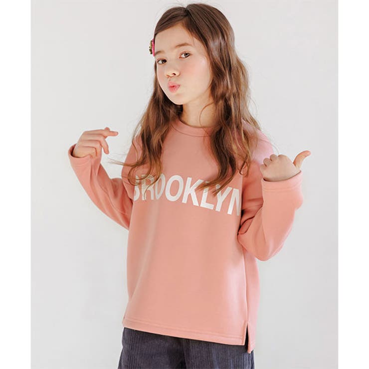 ピンク | 裏起毛ロゴトレーナー 子供服 キッズ 女の子 男の子 秋 冬 韓国子供服 | 子供服Bee