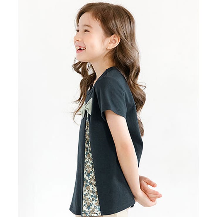 ネイビー | リボントップス 子供服 キッズ 女の子 春 夏 秋  韓国子供服 | 子供服Bee