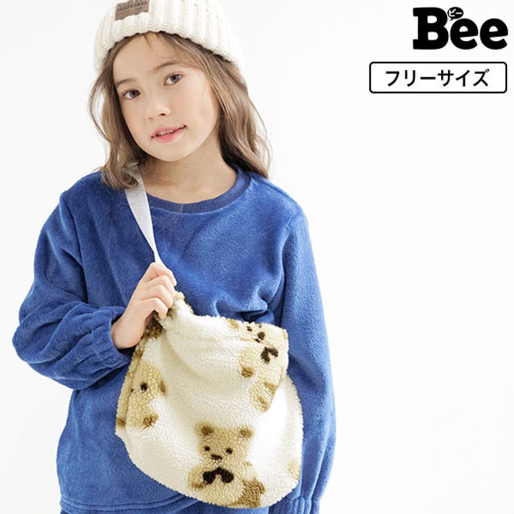 クマ柄モコモコサコッシュ 子供服 キッズ[品番：BEEK0001113]｜子供服