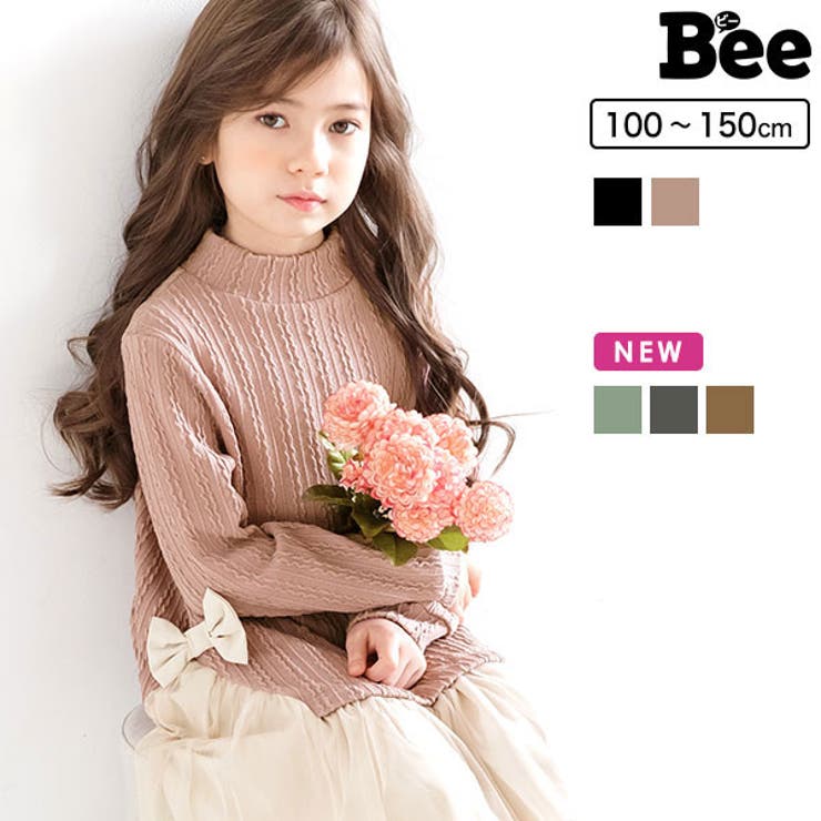 異素材切り替えワンピース 子供服 キッズ 女の子 春 秋 冬 リボン 品番 Beek 子供服bee コドモフク ビー のキッズファッション通販 Shoplist ショップリスト