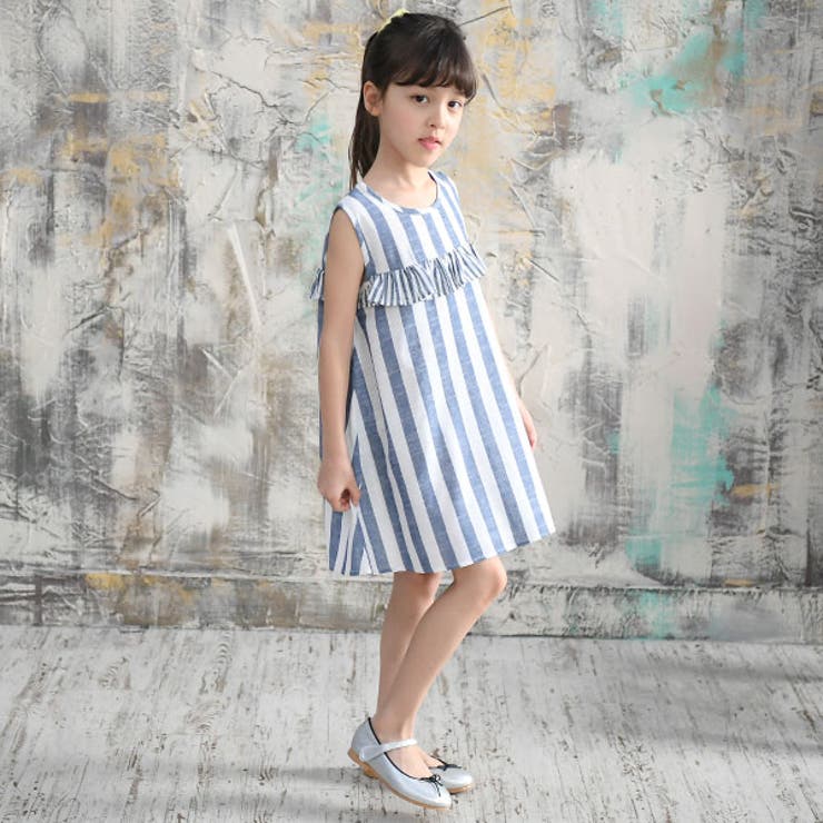 総柄ノースリーブワンピース 子供服 キッズ ガールズ 春 夏 袖なし[品番：BEEK0002212]｜子供服Bee（コドモフク ビー）のキッズ ファッション通販｜SHOPLIST（ショップリスト）