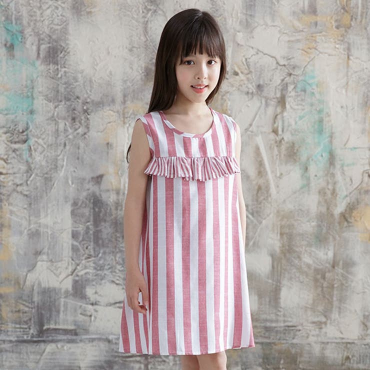 総柄ノースリーブワンピース 子供服 キッズ ガールズ 春 夏 袖なし[品番：BEEK0002212]｜子供服Bee（コドモフク ビー）のキッズ ファッション通販｜SHOPLIST（ショップリスト）