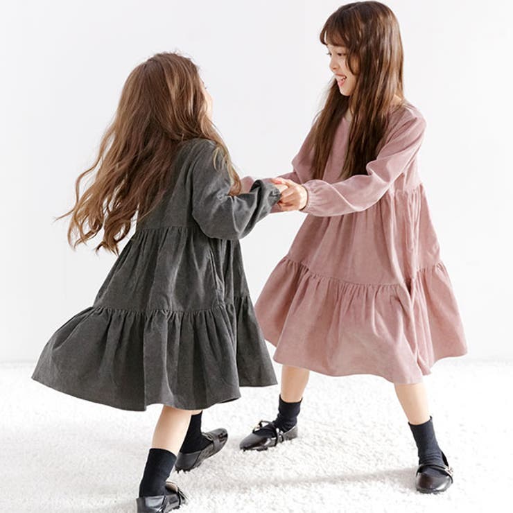 コーデュロイ風長袖ワンピース 子供服 キッズ 女の子 秋 冬 品番 Beek 子供服bee コドモフク ビー のキッズファッション通販 Shoplist ショップリスト