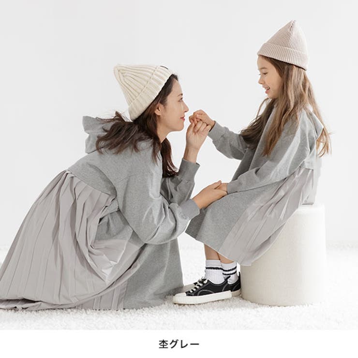 フード付きワンピース 子供服 キッズ 女の子 春 秋 冬 韓国子供服 cle | 子供服Bee | 詳細画像12 