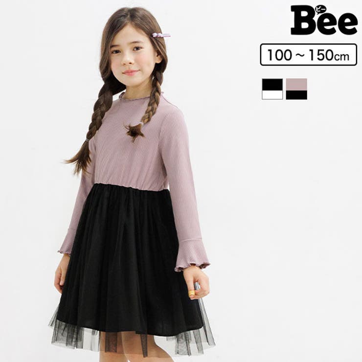 チュール切替えワンピース 子供服 キッズ 女の子 春 秋 冬 韓国子供服[品番：BEEK0003465]｜子供服Bee（コドモフク  ビー）のキッズファッション通販｜SHOPLIST（ショップリスト）