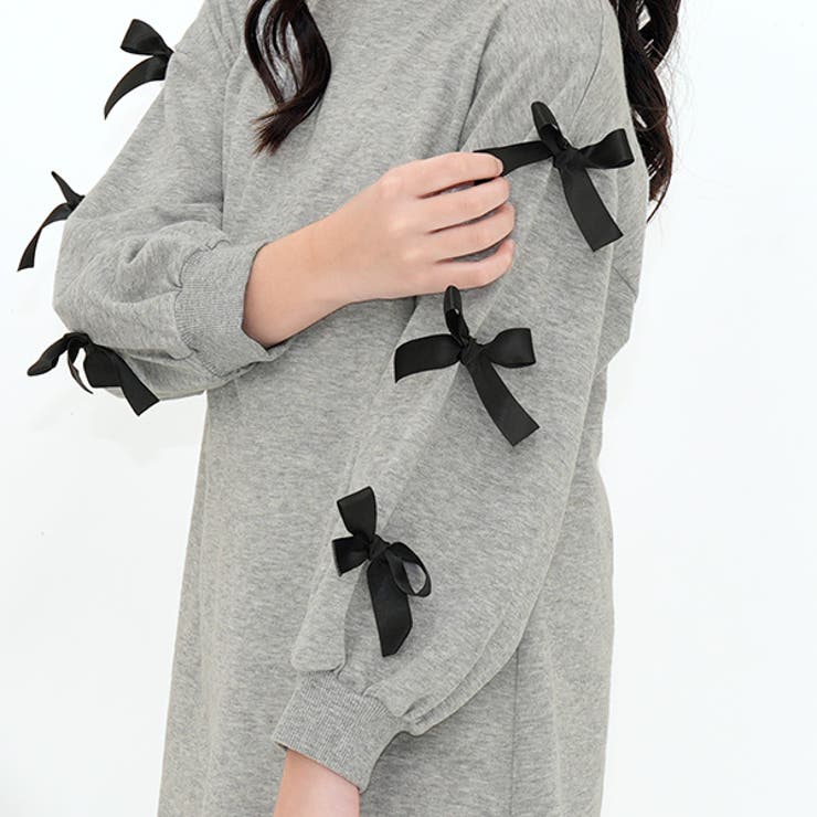 リボンワンピース スウェット風 Aライン | 子供服Bee | 詳細画像8 