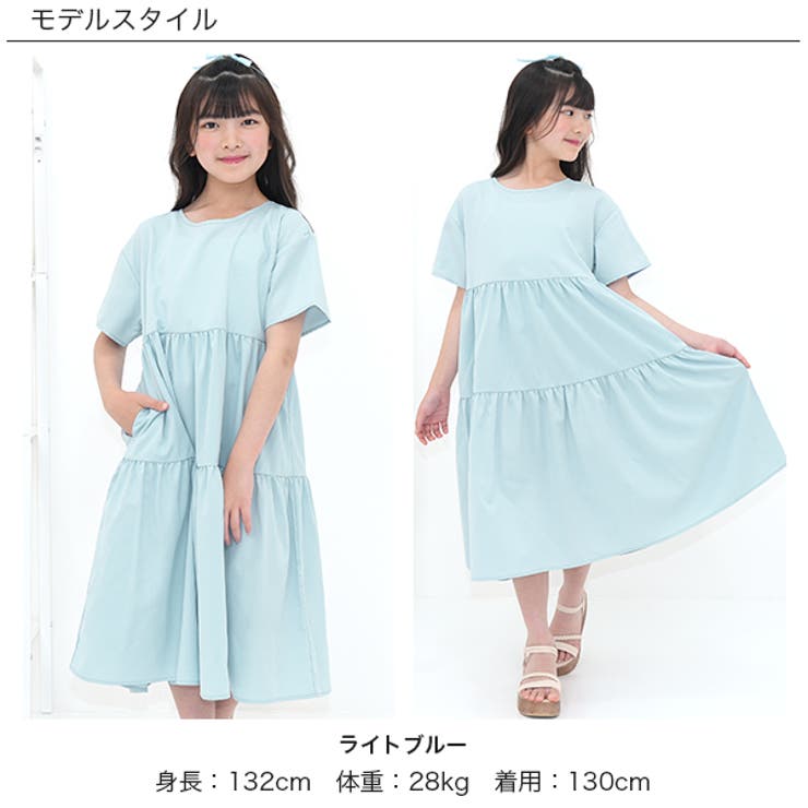 ティアードワンピース 首後ろゴム 無地 | 子供服Bee | 詳細画像2 