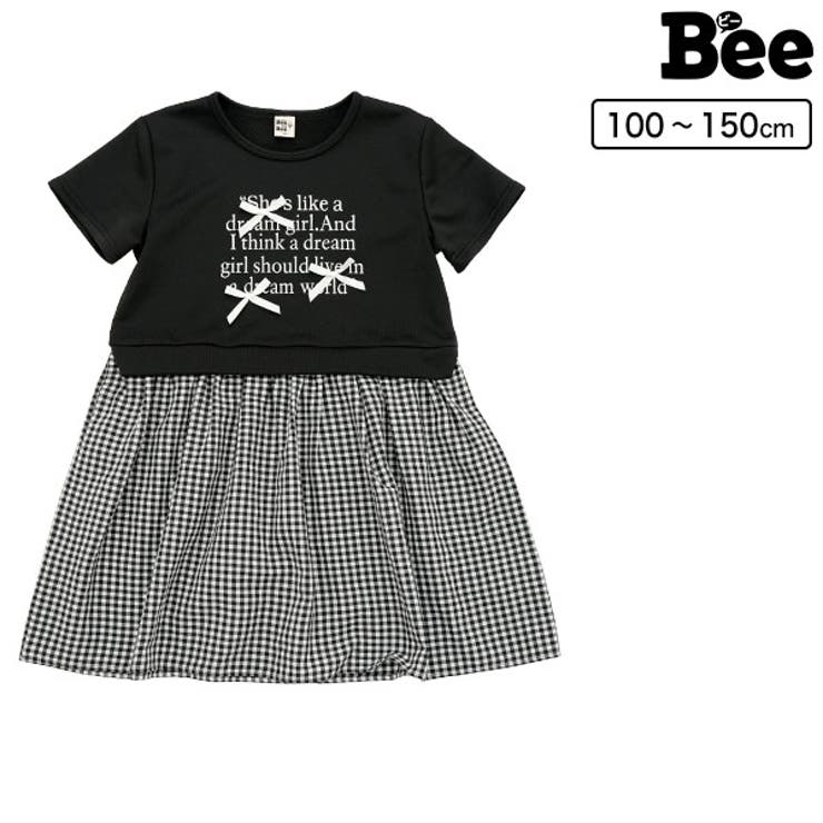 ドッキングワンピース ロゴ リボン | 子供服Bee | 詳細画像1 