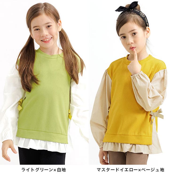 レイヤード風トップス リボン 重ね着風 | 子供服Bee | 詳細画像9 