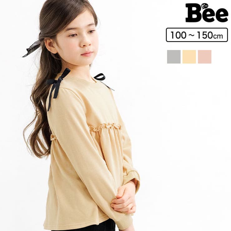 肩リボントップス 子供服 キッズ 女の子 春 秋 冬 韓国子供服[品番：BEEK0003476]｜子供服Bee（コドモフク ビー）のキッズ ファッション通販｜SHOPLIST（ショップリスト）