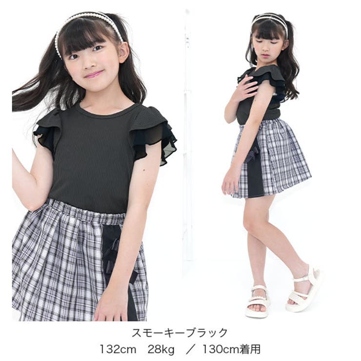 フリル袖トップス 半袖 リブ地 | 子供服Bee | 詳細画像2 