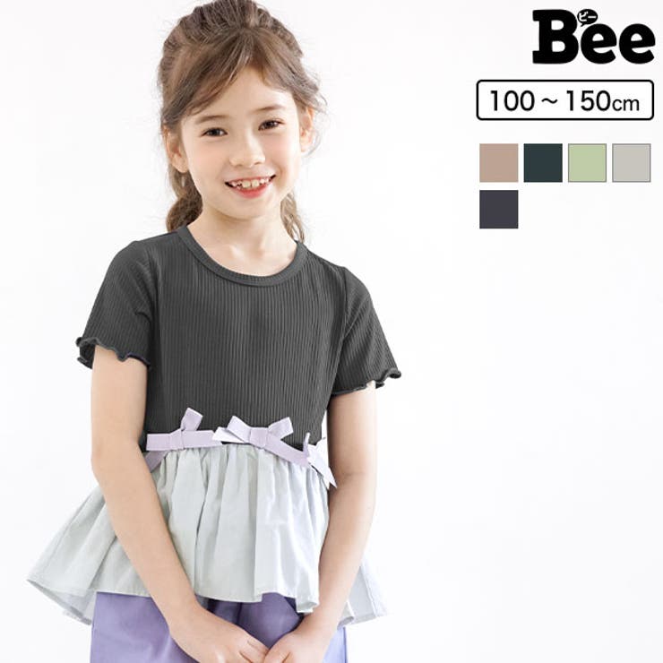 リボントップス 子供服 キッズ 女の子 春 夏 秋 韓国子供服[品番 