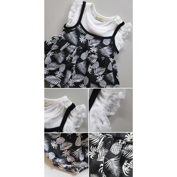 リーフキャミ 重ね着風 カバーオール | 子供服バナナ小僧  | 詳細画像3 