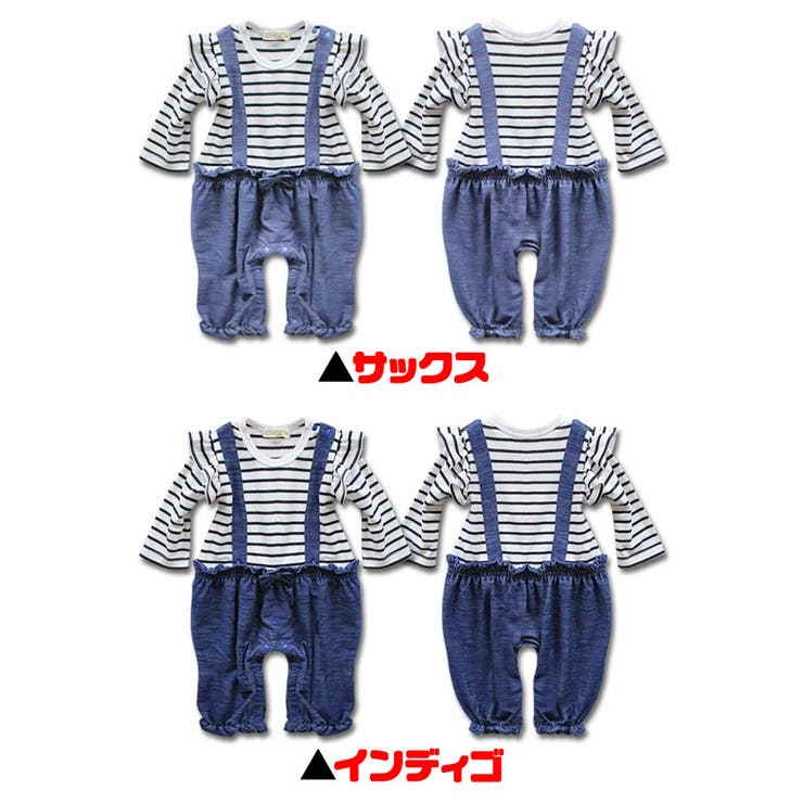 パフスリーブ オーバーオール 重ね着風 | 子供服バナナ小僧  | 詳細画像2 