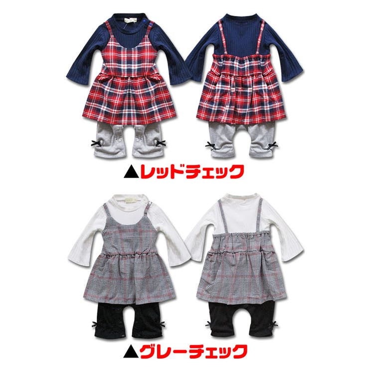 チェックキャミソール ワンピース 重ね着風 | 子供服バナナ小僧  | 詳細画像2 
